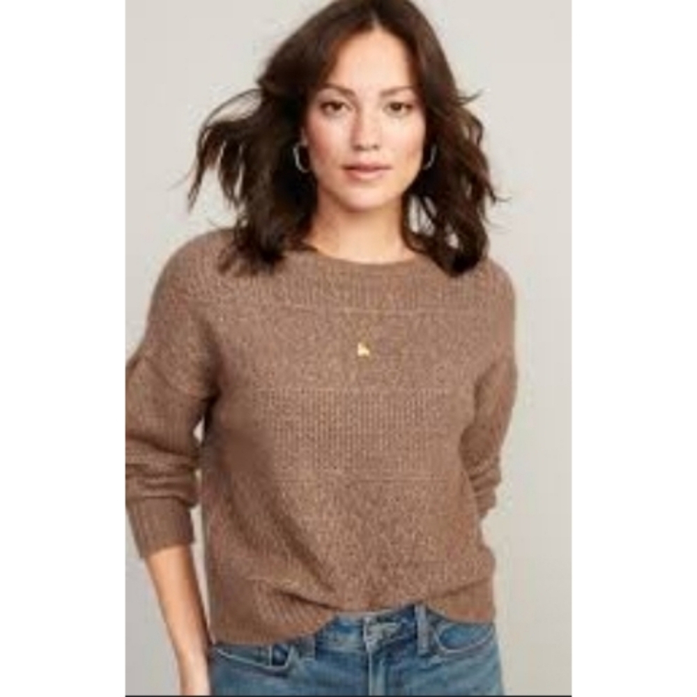 Old Navy Cozy Plush-Yarn Variegated-Knit Sweater